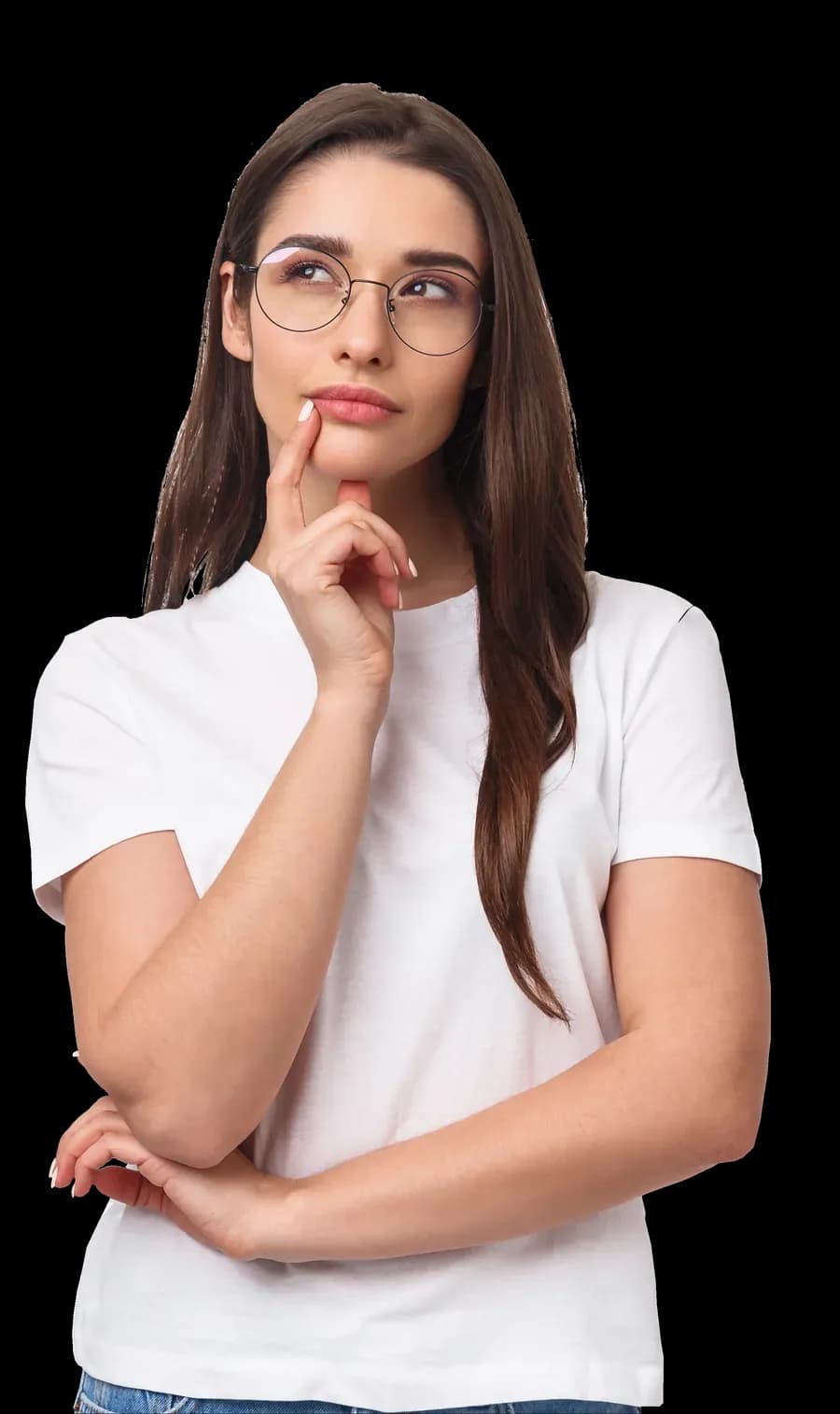 Person thinking about algorithms